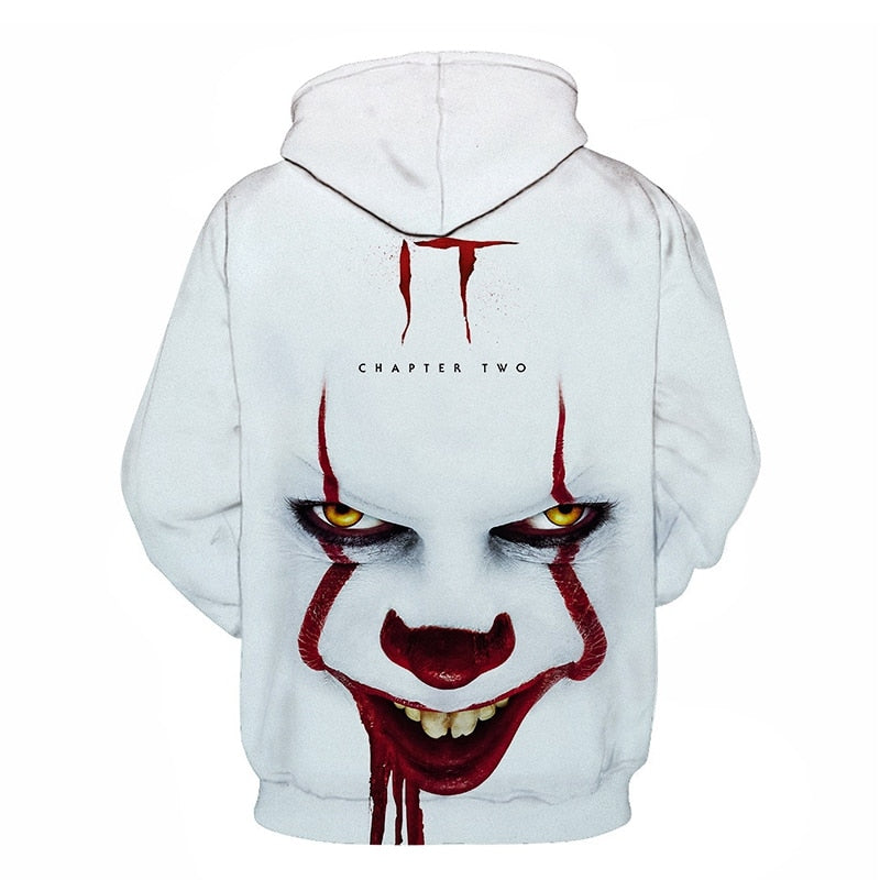 Horror Movie IT Clown 3D Print Hoodie Funny Pullover joker sweatshirt Hip Hop Sudadera hombre coat winter jacket men harajuku | Vimost Shop.