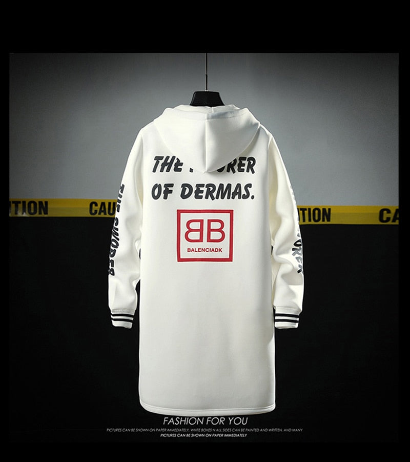 The North Fashion Long Coat Autumn Zipper Windproof Slim Windbreaker Mens Large Size Hip Hop Jackets Clothes Face | Vimost Shop.