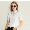 Minimalism Spring Summer Solid Basic Polo Women Tshirt Causal Fashion | Vimost Shop.