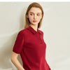 Minimalism Spring Summer Solid Basic Polo Women Tshirt Causal Fashion | Vimost Shop.