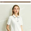 Minimalism Spring Summer Solid Basic Polo Women Tshirt Causal Fashion | Vimost Shop.