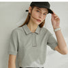 Minimalism Spring Summer Solid Basic Polo Women Tshirt Causal Fashion | Vimost Shop.