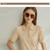 Minimalism Spring Summer Solid Basic Polo Women Tshirt Causal Fashion | Vimost Shop.