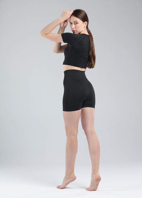 Women Short Sleeve Shirt Yoga Set 2PCS Vital Seamless Sport Suit Gym Clothes Fitness Crop Top Shirt High Waist Shorts Tights | Vimost Shop.