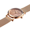 Arrival  Japan Quartz Movement Wood grain Walnut Fashion Stainless Steel Mesh Band Waterproof Women Wrist watches