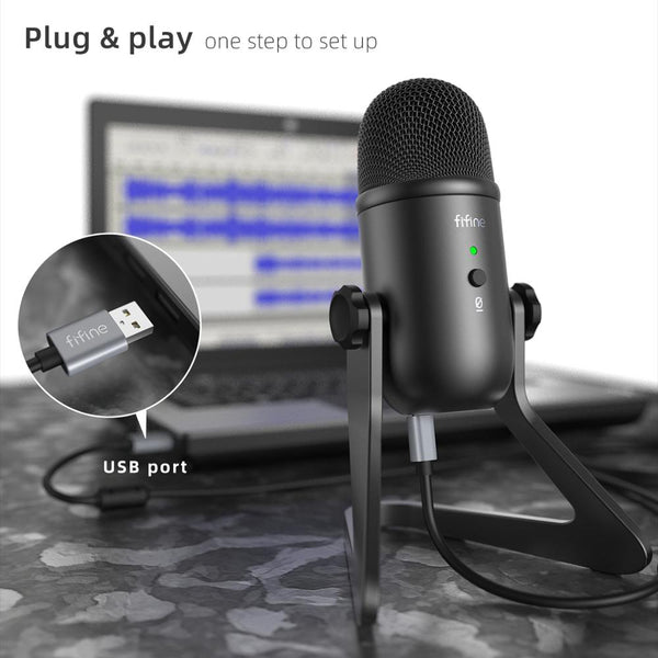 USB Microphone for Recording/Streaming/Gaming,professional microphone for PC,Mic Headphone Output&Volume Contro