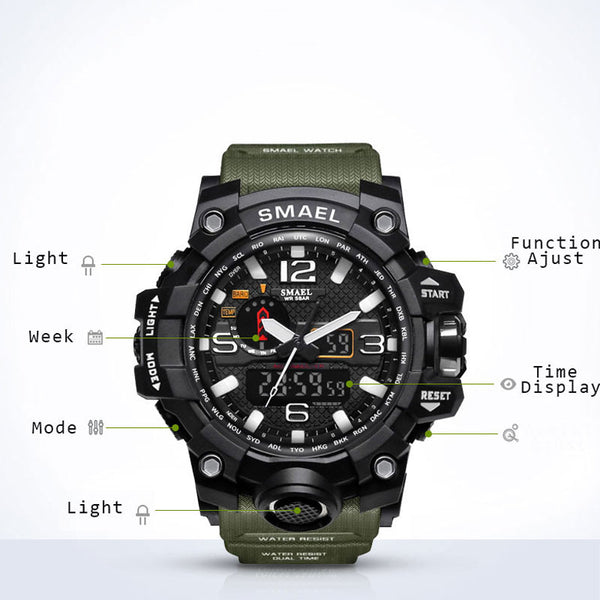 Fashion Men Sports Watches Men Analog Quartz Clock Military Watch Male Watch Men's 1545 relogios masculino | Vimost Shop.