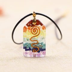 7 Chakra Crystal Stone Necklace Reiki Healing Orgonite Pendant Rainbow Healing Jewelry Resin Pendant Jewelry | Vimost Shop.