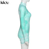 Skinny women zipper playsuits sexy rompers clubwear print full sleeve sportwear turtleneck | Vimost Shop.