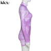Skinny women zipper playsuits sexy rompers clubwear print full sleeve sportwear turtleneck | Vimost Shop.