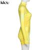 Skinny women zipper playsuits sexy rompers clubwear print full sleeve sportwear turtleneck | Vimost Shop.
