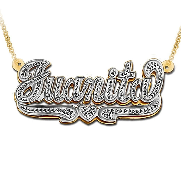 Zircon Custom Necklace Double Gold plated Nameplate 3D Necklace Personalized Necklaces Choker Women Name Necklace | Vimost Shop.
