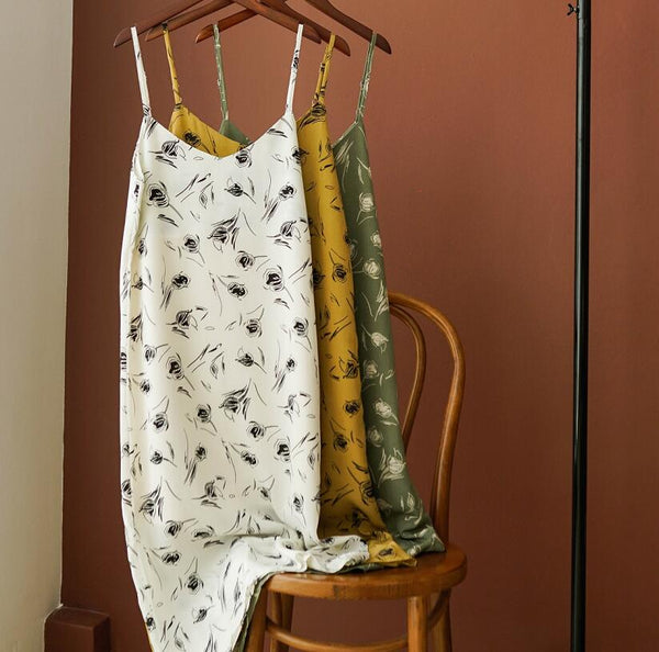 Summer leopard dress floral printing sundress sexy sleeveless midi dress | Vimost Shop.