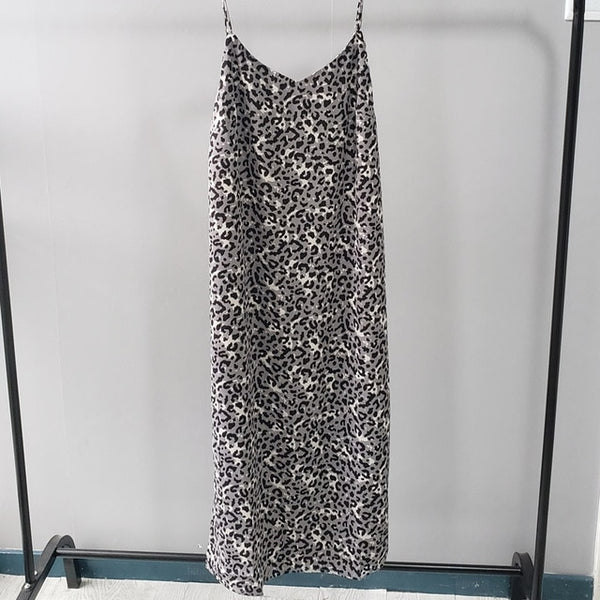 Summer leopard dress floral printing sundress sexy sleeveless midi dress | Vimost Shop.