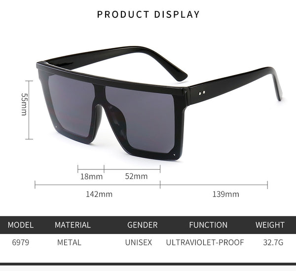 Luxury Sunglasses Women Oversized Transparent Sunglasses New Designer Men Vintage Flat Top Eyewear UV400 Gafas de sol | Vimost Shop.