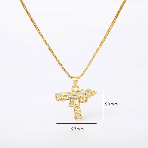 Gold Punk Gun Pendant Necklace For Women Long Chains Necklace Hip Hop Fashion Jewelry Accessories Gift For Girls Choker Bijoux | Vimost Shop.