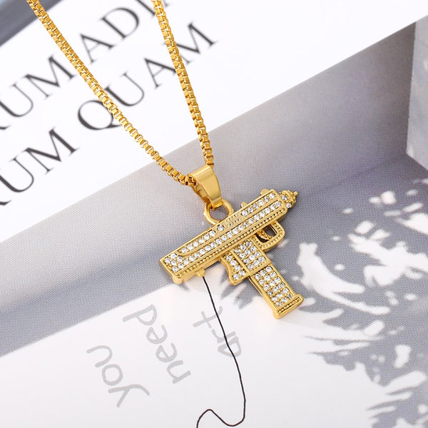 Gold Punk Gun Pendant Necklace For Women Long Chains Necklace Hip Hop Fashion Jewelry Accessories Gift For Girls Choker Bijoux | Vimost Shop.