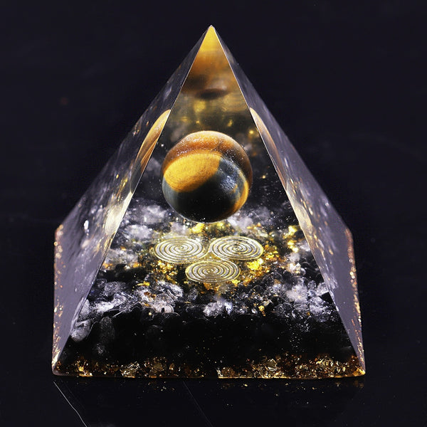 Orgone Energy Converter Orgonite Pyramid Obsidian Soothe The Soul Stone That Change The Magnetic Field Of Life Resin Jewelry | Vimost Shop.