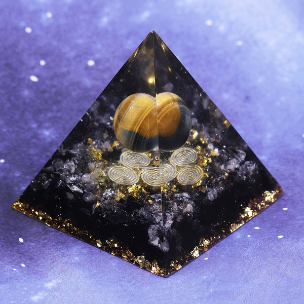 Orgone Energy Converter Orgonite Pyramid Obsidian Soothe The Soul Stone That Change The Magnetic Field Of Life Resin Jewelry | Vimost Shop.