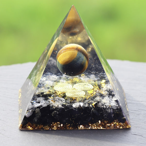Orgone Energy Converter Orgonite Pyramid Obsidian Soothe The Soul Stone That Change The Magnetic Field Of Life Resin Jewelry | Vimost Shop.