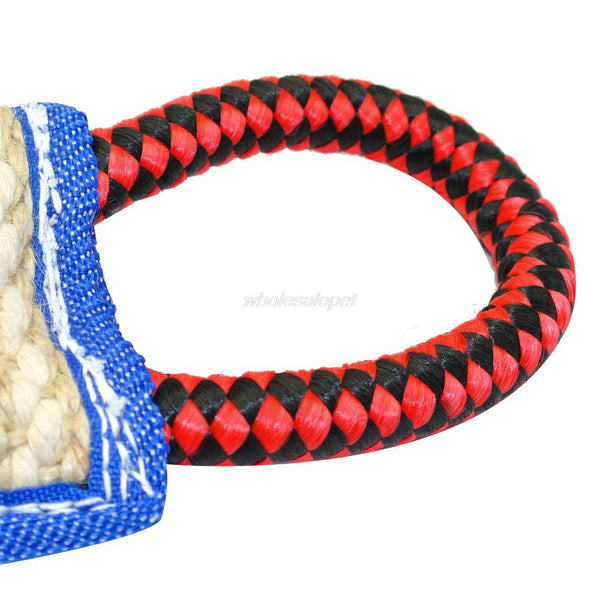 Jute Dog Tug Bite Toy with 2 Handles Pet Chewing Toys for Pet Training Sporting and Interaction Tugging For Medium Large Dogs
