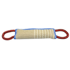 Jute Dog Tug Bite Toy with 2 Handles Pet Chewing Toys for Pet Training Sporting and Interaction Tugging For Medium Large Dogs