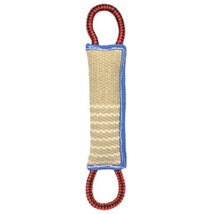 Jute Dog Tug Bite Toy with 2 Handles Pet Chewing Toys for Pet Training Sporting and Interaction Tugging For Medium Large Dogs