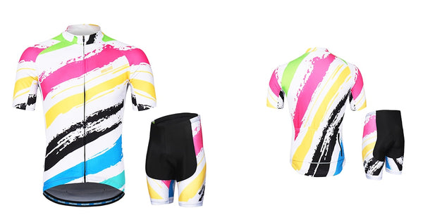 Men Cycling Jersey Sets Short Sleeves Cycling Clothing MTB Sets Bike Uniform Bicycle Shirt padded Shorts Quick Dry