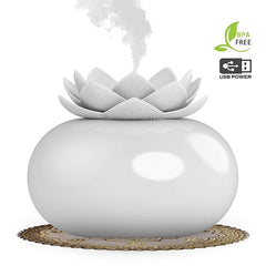 200ml Flower Essential Oil Diffuser Decorative Aromatherapy Diffusor,Cute Lotus Ceramic Humidifier Crafts ,USB Timer 12 Hours | Vimost Shop.