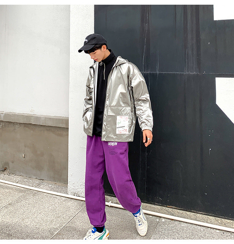 New Spring men Bright Leather Jacket Hooded Multi-pocket Fashion Design Men's Jackets and Coats Clothes Big Size 4XL 5XL | Vimost Shop.