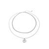 Harajuku stainless steel multi layer necklace women cuban chain statement coin pendant choker kpop fashion jewellery | Vimost Shop.