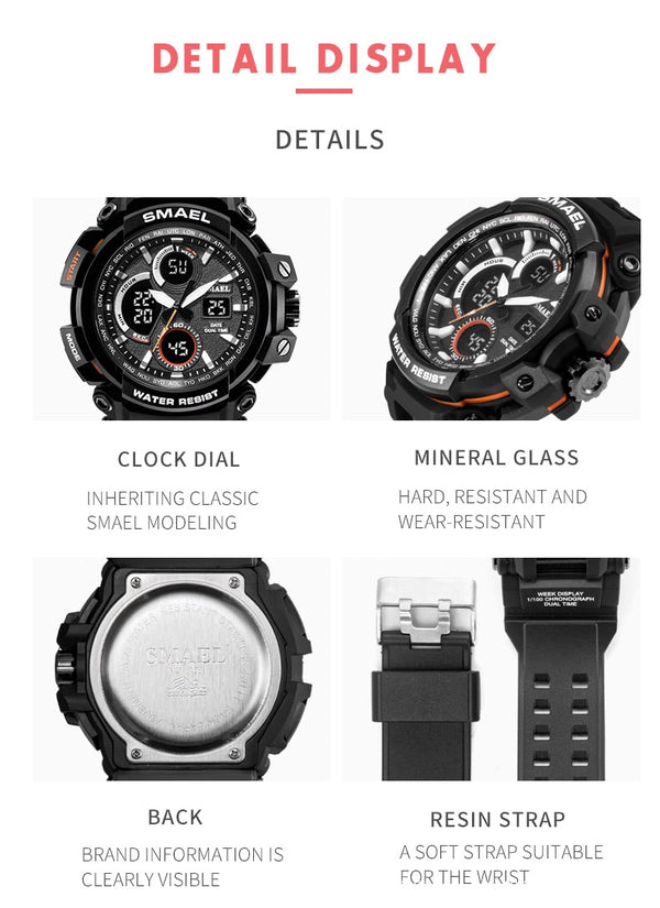 LED Quartz Wristwatches Luxury Cool Men Watch Big Watches Digital Clock Military Army Waterproof Sport Watches for Men | Vimost Shop.