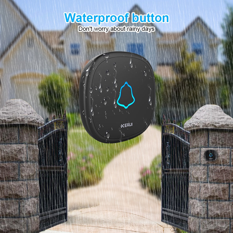 Home Security Welcome Wireless Doorbell Smart Chimes Doorbell Alarm LED light 32 Songs with Waterproof Touch Button | Vimost Shop.