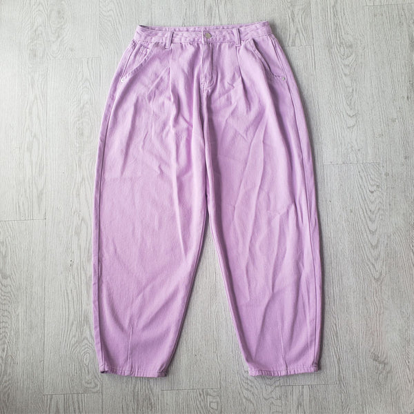 Women pants vintage denim pants casual streetwear fashion violet mom jeans | Vimost Shop.