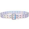 Transparent Two Row PVC Belt Women Fashion Laser Invisible Square Pin Buckle Multihole Dazzling Belts For Ladies Waistband | Vimost Shop.