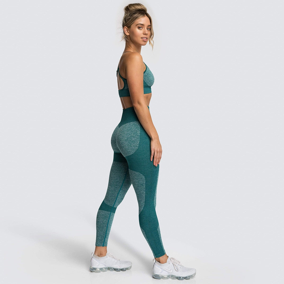 Lycra Seamless Yoga Set Women Fitness Bra Top Sportswear Woman Gym Leggings Push Up Strappy Sexy Sports Suits workout set | Vimost Shop.