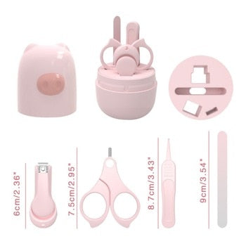 4pcs Baby Healthcare Kits Baby Nail Care Set Infant Finger Trimmer Scissors Nail Clippers Cartoon Animal Storage Box for Travel | Vimost Shop.