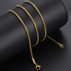 Width 2mm Round Box Chain Necklaces For Women Men Gold Stainless Steel Necklace Never Fade Wholesale Jewelry | Vimost Shop.