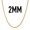 Width 2mm Round Box Chain Necklaces For Women Men Gold Stainless Steel Necklace Never Fade Wholesale Jewelry | Vimost Shop.