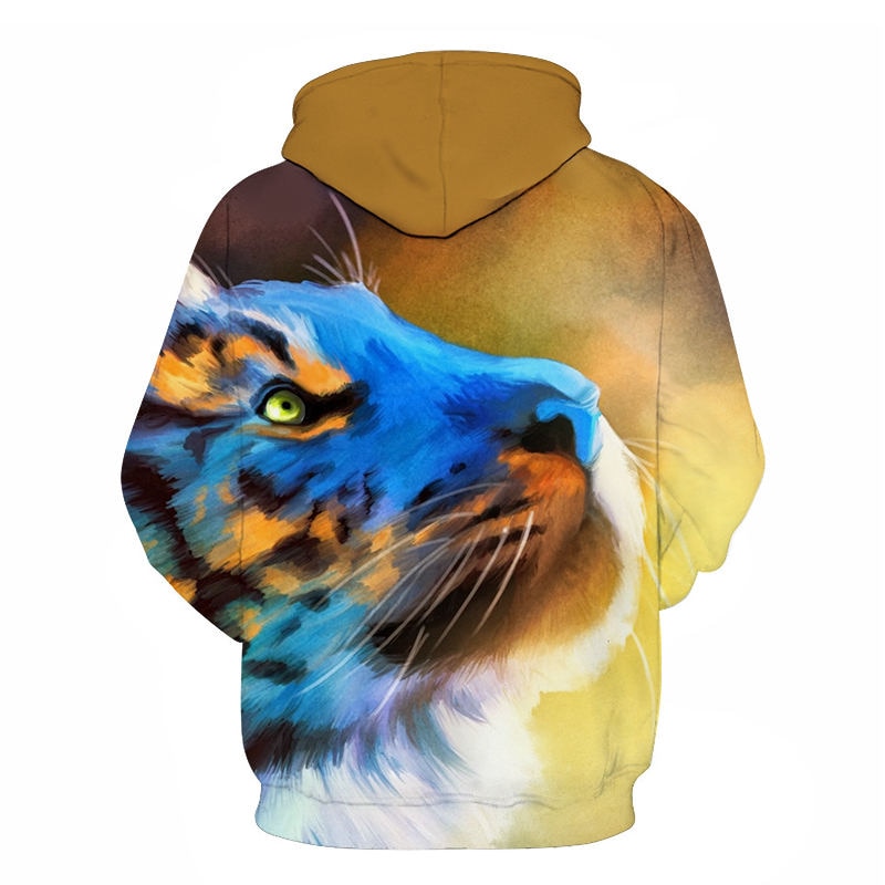 3D Print Flame Tiger Hoodie Men Sweatshirt Men Women Hoodies Plus Size Pullover Novelty 6XL Casual Animal Coats | Vimost Shop.