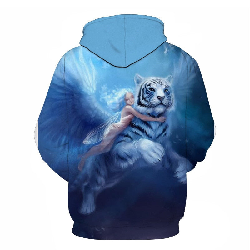 3D Print Flame Tiger Hoodie Men Sweatshirt Men Women Hoodies Plus Size Pullover Novelty 6XL Casual Animal Coats | Vimost Shop.