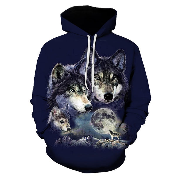 Wolf hoodies Men's hoodie autumn Winter hip hop hoody Tops Casual Brand 3D wolf head Hoodie Sweatshirt S-6XL | Vimost Shop.