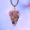 Heart Handmade Orgone Pendant Tourmaline Crystal Stone Copper Energy Patch Orgonite Necklace For Women | Vimost Shop.
