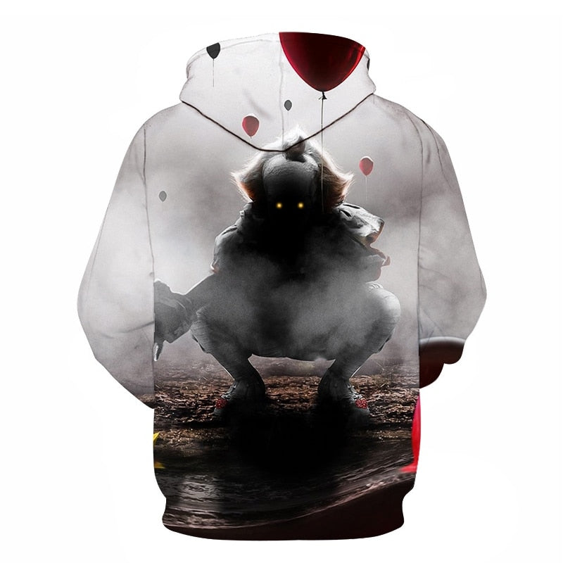 Horror Movie IT Clown 3D Print Hoodie Funny Pullover joker sweatshirt Hip Hop Sudadera hombre coat winter jacket men harajuku | Vimost Shop.