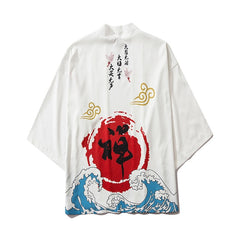 Japanese Thin Kimono Streetwear Traditional Cardigan Samurai Yukata Demon Haori Obi Kimono | Vimost Shop.