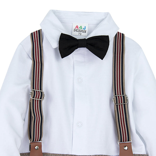 Newborn Baby Boys Clothing Set Infant Gentleman Outfit  Baby Formal Suspender Overalls Autumn Winter Long Sleeve Romper | Vimost Shop.
