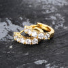 Micro Pave CZ Round Stud Earring Luxury Gold Silver Color Iced Out Earrings Hip Hop Rock Jewelry For Men Women | Vimost Shop.