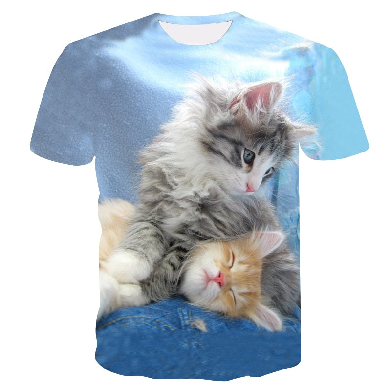 Night cat lady T-shirt women's short sleeves top 3d harajuku Tees top plus size animal T-shirt t shirt women | Vimost Shop.