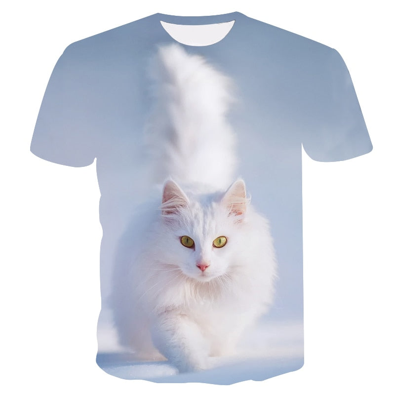 Night cat lady T-shirt women's short sleeves top 3d harajuku Tees top plus size animal T-shirt t shirt women | Vimost Shop.