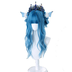 Gradient Blue Lolita Wigs Harajuku Long Loose Wave Women Wig Cosplay Wig Gothic Heat Resistant Synthetic Hair Party | Vimost Shop.